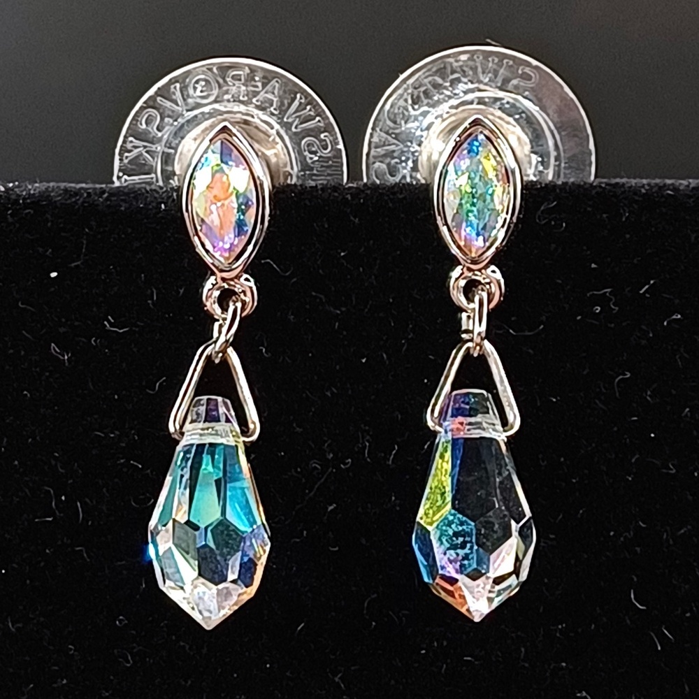 Swarovski Aurora Borealis Crystal Drop Earrings